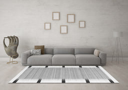 Machine Washable Abstract Gray Contemporary Rug in a Living Room,, wshcon2556gry