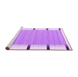Sideview of Machine Washable Abstract Purple Contemporary Area Rugs, wshcon2556pur