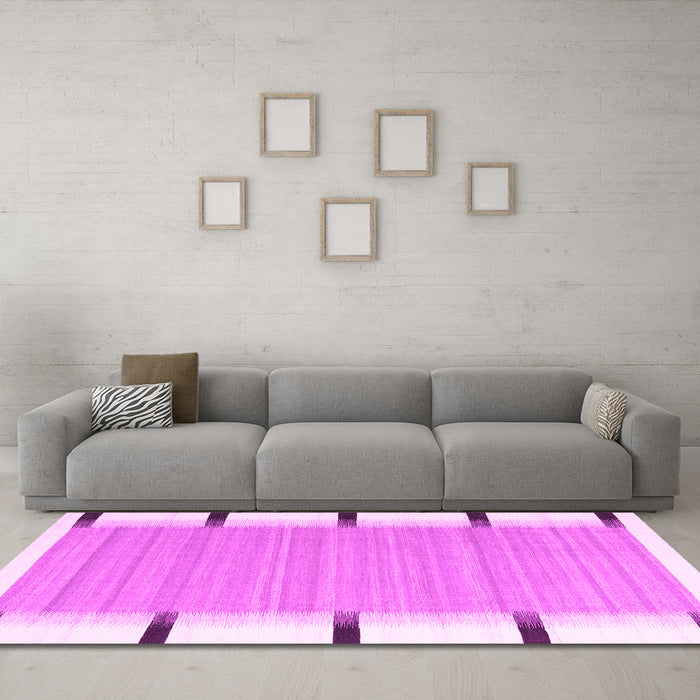 Machine Washable Abstract Pink Contemporary Rug in a Living Room, wshcon2556pnk
