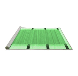 Sideview of Machine Washable Abstract Emerald Green Contemporary Area Rugs, wshcon2556emgrn
