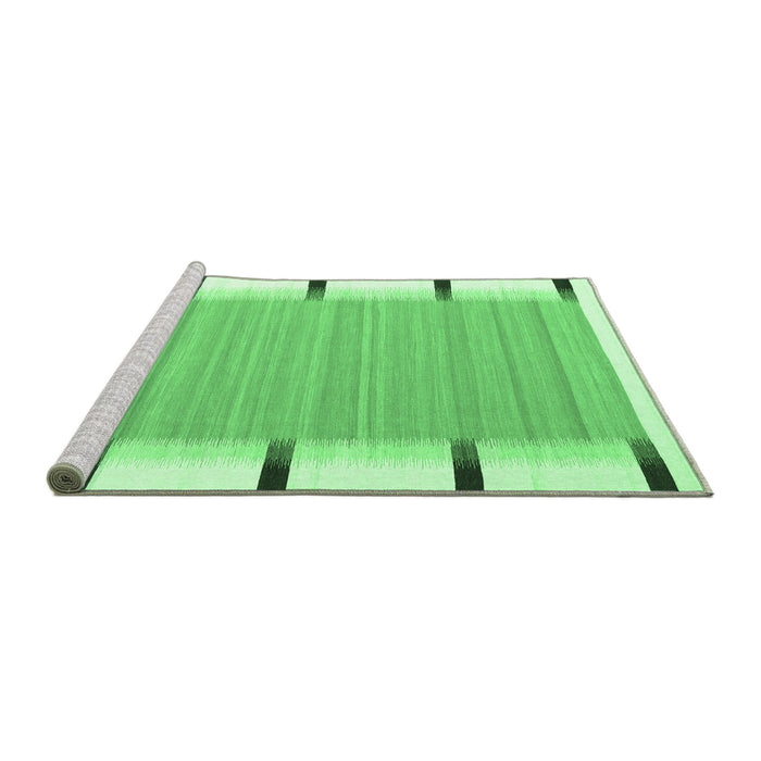 Sideview of Machine Washable Abstract Emerald Green Contemporary Area Rugs, wshcon2556emgrn
