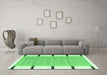 Machine Washable Abstract Emerald Green Contemporary Area Rugs in a Living Room,, wshcon2556emgrn