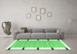 Machine Washable Abstract Emerald Green Contemporary Area Rugs in a Living Room,, wshcon2556emgrn
