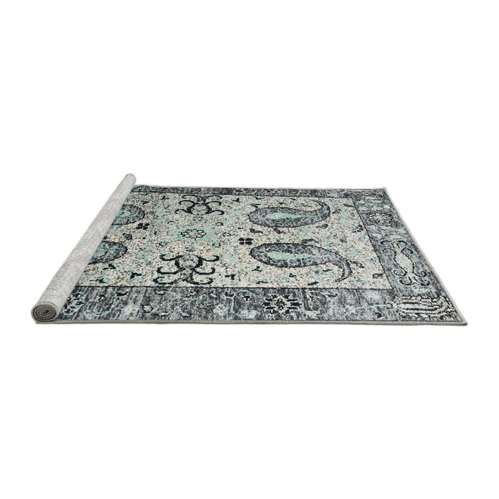 Serging Thickness of Machine Washable Contemporary Gray Rug, wshcon2557