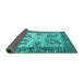 Sideview of Abstract Turquoise Contemporary Rug, con2557turq