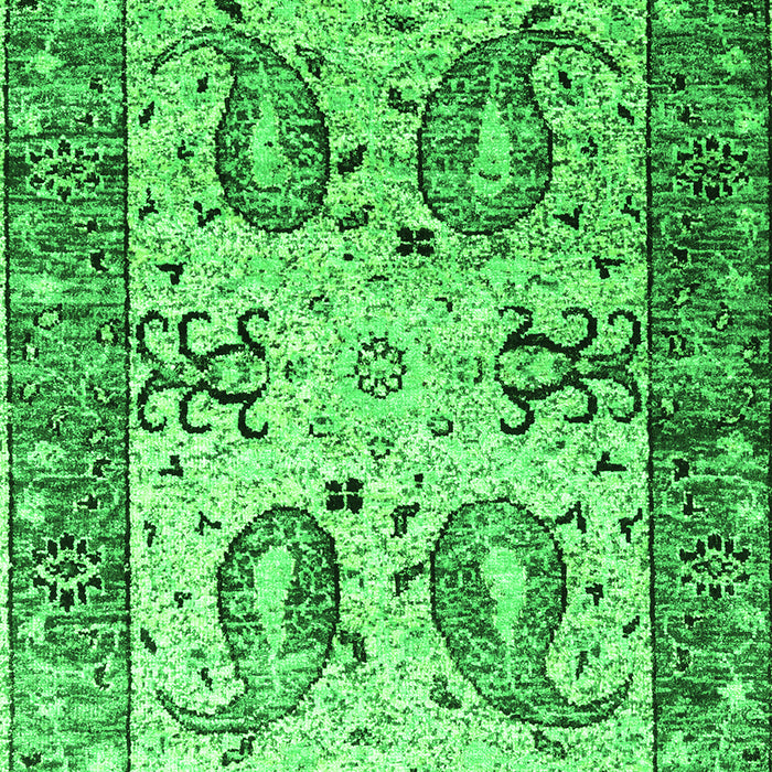 Serging Thickness of Machine Washable Abstract Green Contemporary Area Rugs, wshcon2557grn