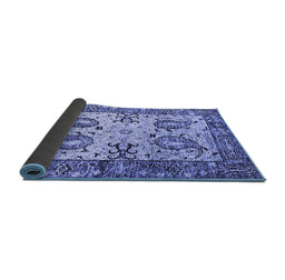 Sideview of Abstract Blue Contemporary Rug, con2557blu