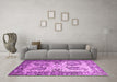 Machine Washable Abstract Pink Contemporary Rug in a Living Room, wshcon2557pnk