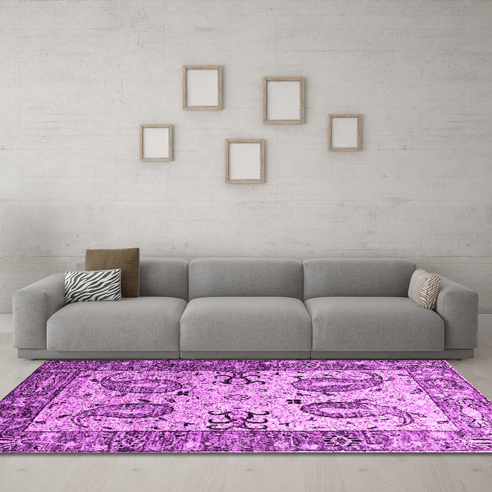 Machine Washable Abstract Pink Contemporary Rug in a Living Room, wshcon2557pnk