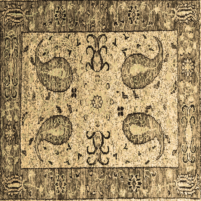 Square Abstract Brown Contemporary Rug, con2557brn
