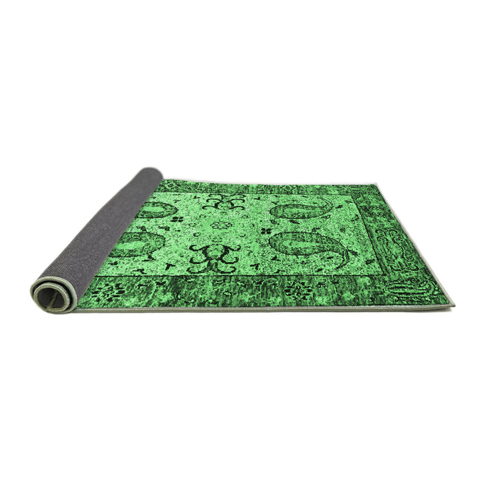 Sideview of Abstract Emerald Green Contemporary Rug, con2557emgrn