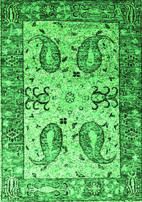 Abstract Green Contemporary Rug, con2557grn