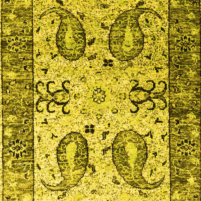 Abstract Yellow Contemporary Rug, con2557yw