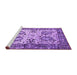 Sideview of Machine Washable Abstract Purple Contemporary Area Rugs, wshcon2557pur