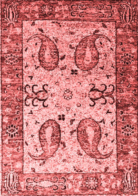 Abstract Red Contemporary Rug, con2557red