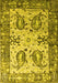 Machine Washable Abstract Yellow Contemporary Rug, wshcon2557yw