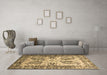 Machine Washable Abstract Brown Contemporary Rug in a Living Room,, wshcon2557brn