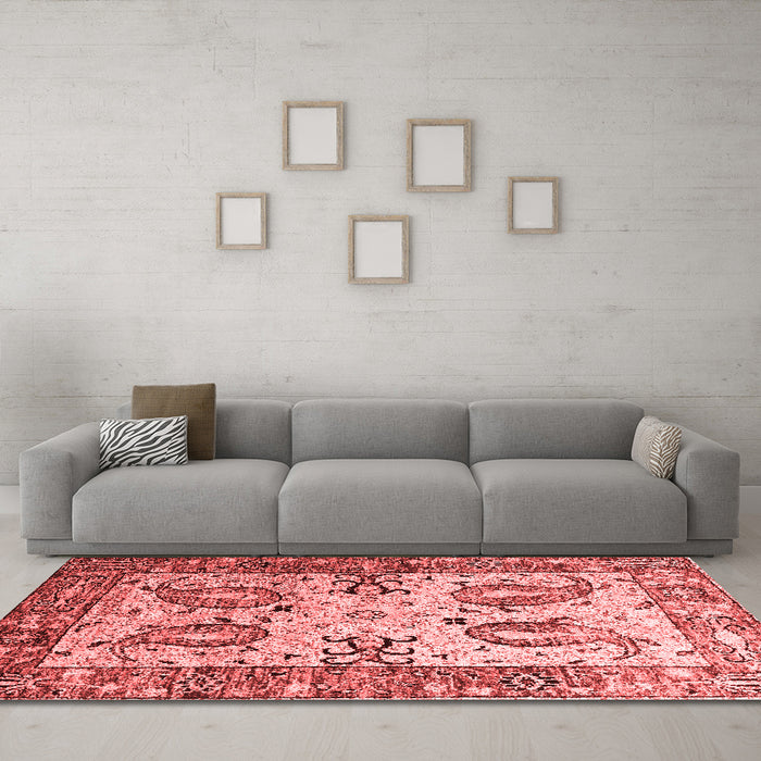Contemporary Red Washable Rugs