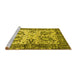 Sideview of Machine Washable Abstract Yellow Contemporary Rug, wshcon2557yw