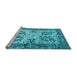 Sideview of Machine Washable Abstract Light Blue Contemporary Rug, wshcon2557lblu