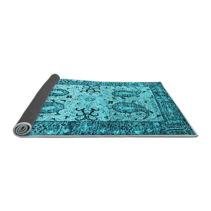 Sideview of Abstract Light Blue Contemporary Rug, con2557lblu