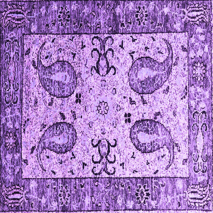 Square Machine Washable Abstract Purple Contemporary Area Rugs, wshcon2557pur
