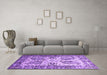 Machine Washable Abstract Purple Contemporary Area Rugs in a Living Room, wshcon2557pur