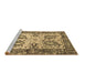 Sideview of Machine Washable Abstract Brown Contemporary Rug, wshcon2557brn