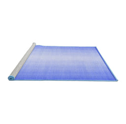 Sideview of Machine Washable Abstract Blue Contemporary Rug, wshcon2558blu