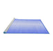 Sideview of Machine Washable Abstract Blue Contemporary Rug, wshcon2558blu