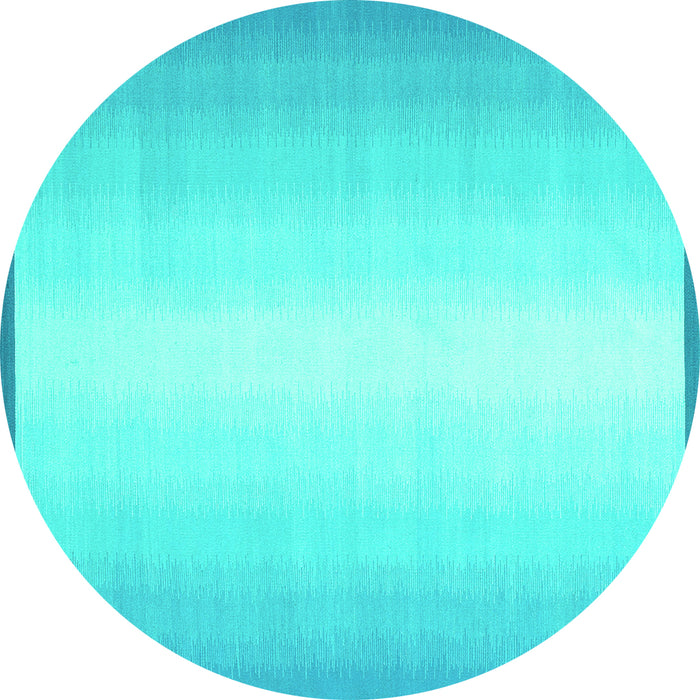 Round Abstract Turquoise Contemporary Rug, con2558turq