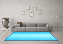 Machine Washable Abstract Light Blue Contemporary Rug in a Living Room, wshcon2558lblu