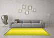 Machine Washable Abstract Yellow Contemporary Rug in a Living Room, wshcon2558yw