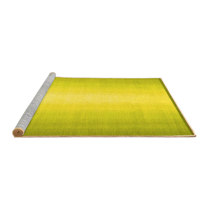 Sideview of Machine Washable Abstract Yellow Contemporary Rug, wshcon2558yw