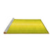 Sideview of Machine Washable Abstract Yellow Contemporary Rug, wshcon2558yw