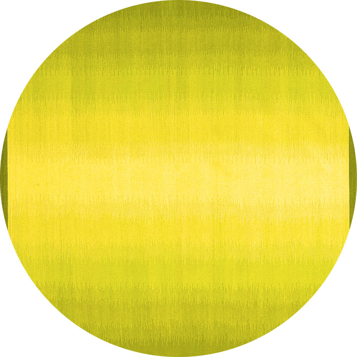 Round Abstract Yellow Contemporary Rug, con2558yw