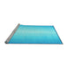 Sideview of Machine Washable Abstract Light Blue Contemporary Rug, wshcon2558lblu