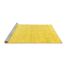 Sideview of Machine Washable Solid Yellow Modern Rug, wshcon2559yw