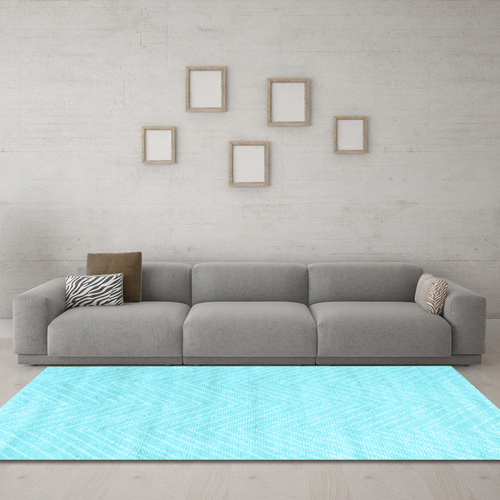 Machine Washable Solid Light Blue Modern Rug in a Living Room, wshcon2559lblu
