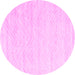 Round Solid Pink Modern Rug, con2559pnk