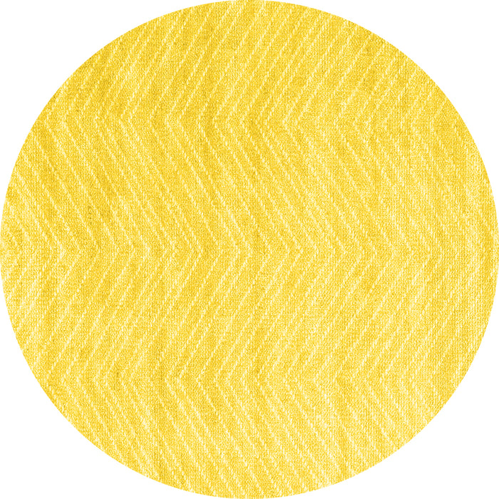 Round Solid Yellow Modern Rug, con2559yw