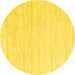 Round Solid Yellow Modern Rug, con2559yw