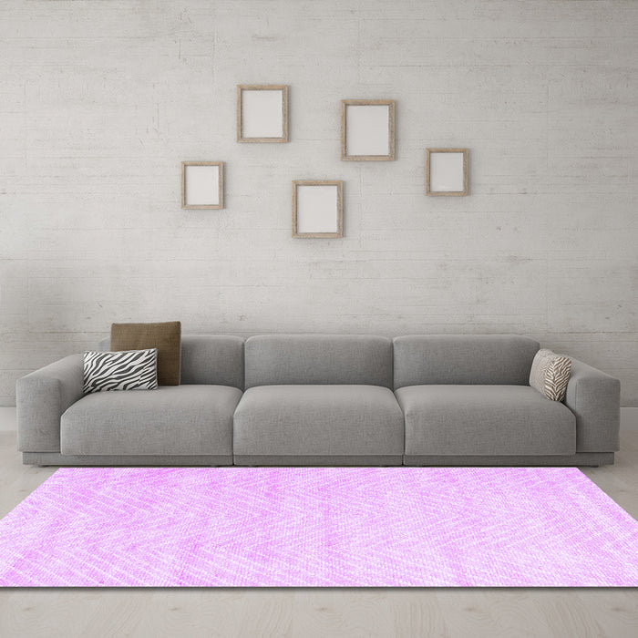 Machine Washable Solid Purple Modern Area Rugs in a Living Room, wshcon2559pur