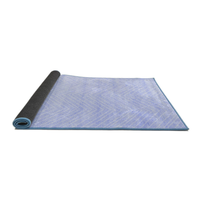 Sideview of Solid Blue Modern Rug, con2559blu