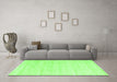 Machine Washable Solid Green Modern Area Rugs in a Living Room,, wshcon2559grn