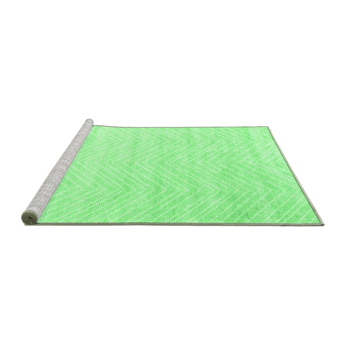 Sideview of Machine Washable Solid Emerald Green Modern Area Rugs, wshcon2559emgrn