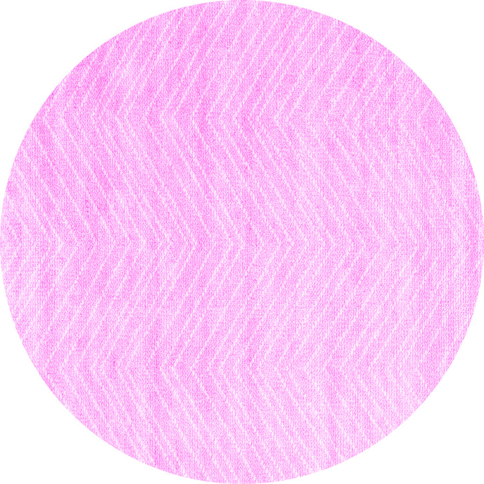 Round Machine Washable Solid Pink Modern Rug, wshcon2559pnk