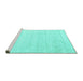 Sideview of Machine Washable Solid Turquoise Modern Area Rugs, wshcon2559turq
