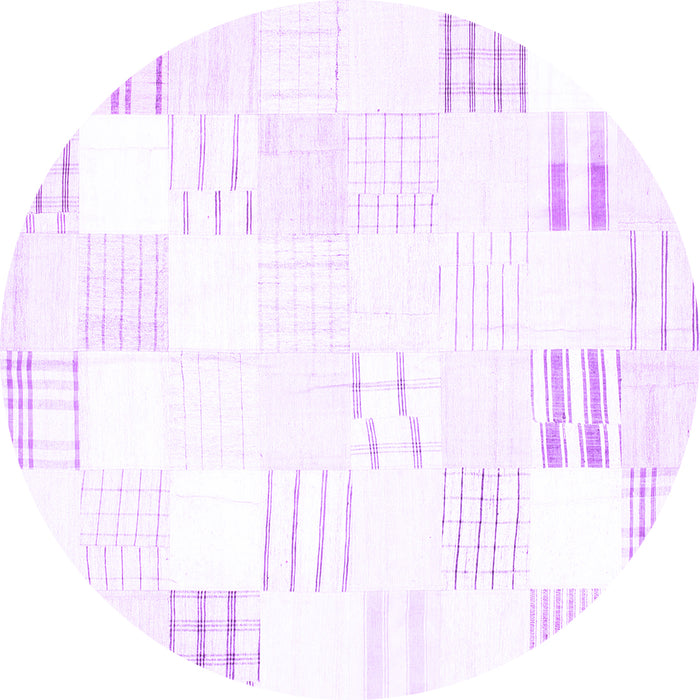 Round Solid Purple Modern Rug, con255pur
