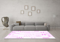 Machine Washable Solid Pink Modern Rug, wshcon255pnk